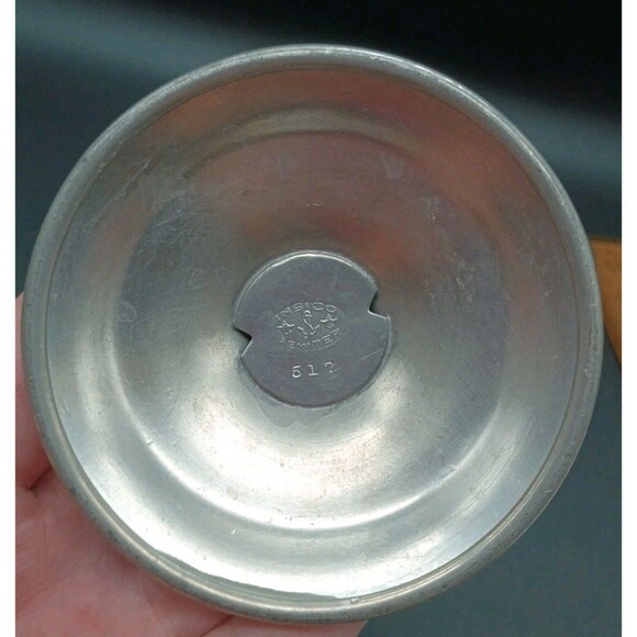 Vtg Insico Pewter Tea Pot 517 9"  Hinges Lid Pedestal Footed - Picture 6 of 9